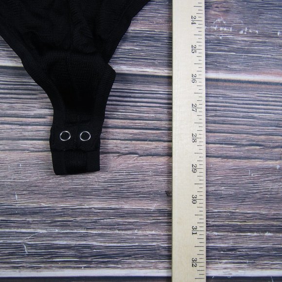 Good American NEW NWT 3XL Size 6 Black Extreme Sheer Bodysuit Sleeveless Thong - Picture 5 of 7